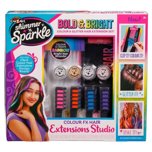 CRA-Z-ART Shimmer N Sparkle Color Fx Hair Extension Studio CRA-Z-ART Shimmer N Sparkle Color Fx Hair Extension Studio