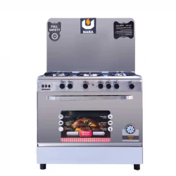 Nara 90cm Gas Cooker with Stainless Steel Finish, Fan Oven & Modern Design - Perfect for Contemporary Kitchens, Delivering Efficient and Powerful Cooking Performance