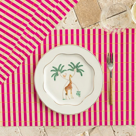 مفرش أطباق سبرينغ بامبو وردي 45*30 سم4 قطع من انجليش هوم مفرش أطباق سبرينغ بامبو وردي 45*30 سم4 قطع من انجليش هوم
