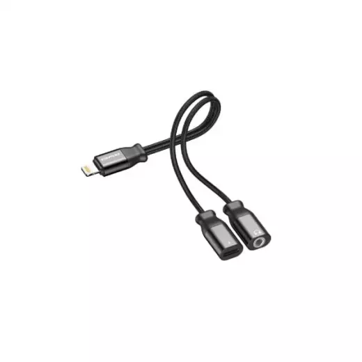 Awei cl-73 lightning adapter to lightning & 3.5mm 2a black Awei cl-73 lightning adapter to lightning & 3.5mm 2a black