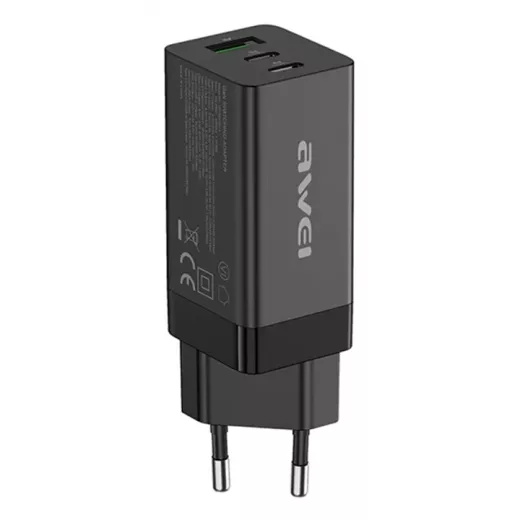 awei PD9 65W ثنائي النوع C / USB-C + USB GaN سريع awei PD9 65W ثنائي النوع C / USB-C + USB GaN سريع