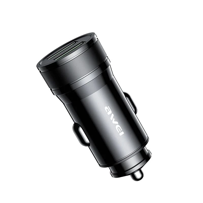 Awei C-830 DC5V 2.4A USB شاحن سيارة 2 منافذ شحن سريع LED ضوء USB شاحن هاتف صغير لهاتف - اوي