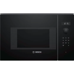 ميكروويف بوش سيريز 6 مدمج باللون الأسود، أبعاد 60x38 سم، نظام تنظيف بالتحلل المائي، تصميم مدمج، تسخين فعال وقوي، جهاز مطبخ أنيق وعصري.