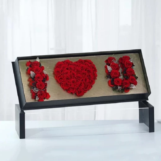 علبة زهور الحب العميق الاكريليك علبة زهور الحب العميق الاكريليك