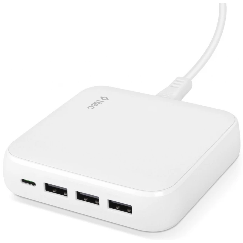 تيتيك  65W شاحن سفر سريع USB-C + USB-C، أبيض - تي تي اي سي