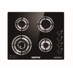 Geepas 4-Burner Tempered Glass Gas Hob, 6.51kW, Auto Ignition, Black GK4410 - GEEPAS