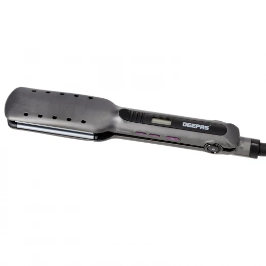 Geepas GHS86050 Wet & Dry Hair Straightener, Ceramic Coated Plates, Ionic Function, LCD Temperature Control, Swivel Cord, Hanging Loop. - GEEPAS - Image 2