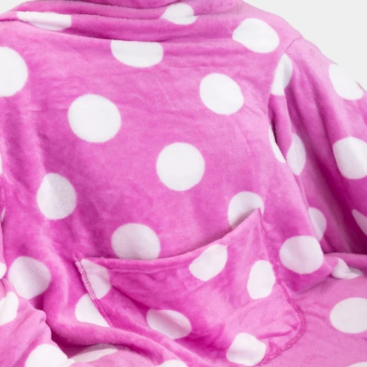 Kanguru deluxe pop fleece blanket with sleeves pop dot - KANGURU - Image 3