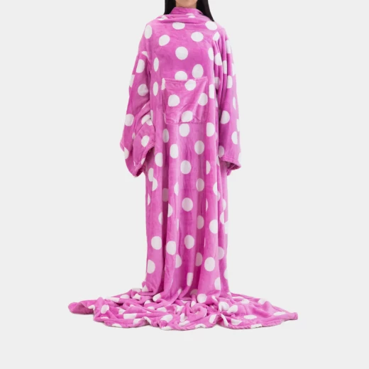 Kanguru deluxe pop fleece blanket with sleeves pop dot - KANGURU - Image 2