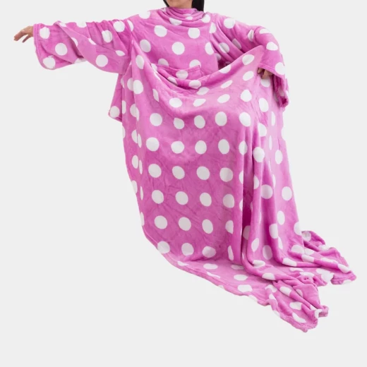 Kanguru deluxe pop fleece blanket with sleeves pop dot - KANGURU - Image 4