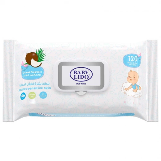 Lido wet wipes baby coconut 120 sheet Lido wet wipes baby coconut 120 sheet