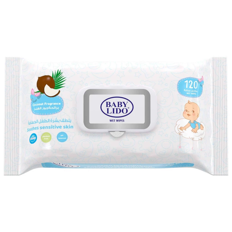 Lido wet wipes baby coconut 120 sheet - Lido