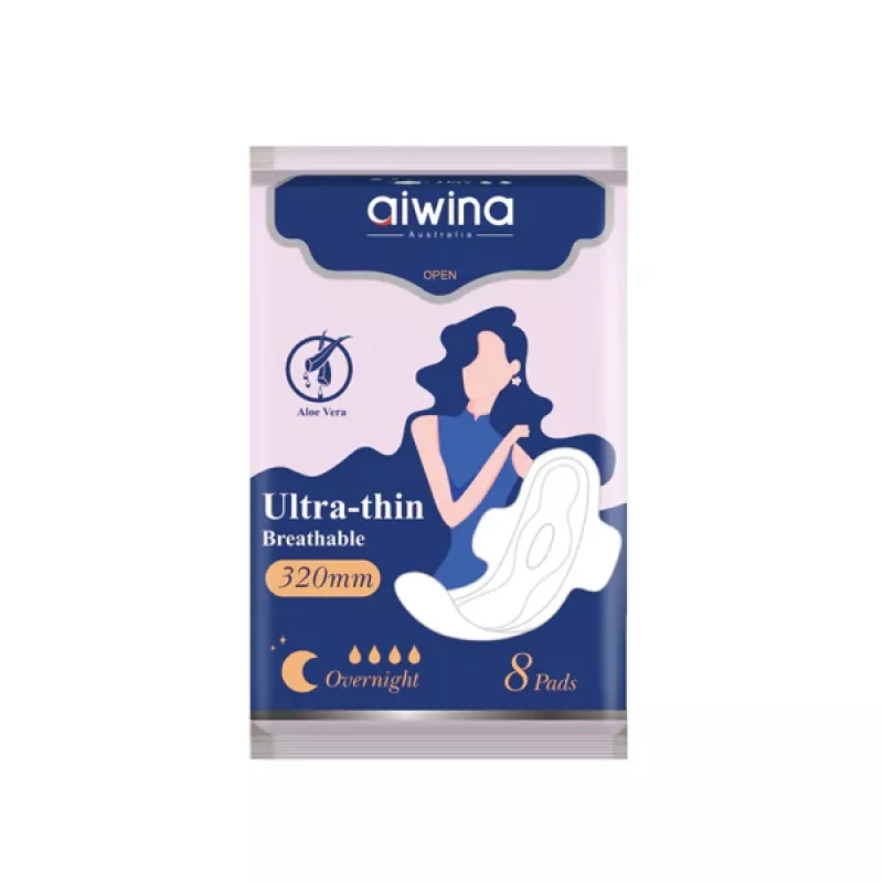 فوط أيوينا الترا رفيعة وسط (8 قطع) - Aiwina