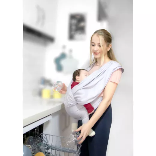 Babyjem Baby Wrap Carrier, Grey Color - BabyJem - Image 3