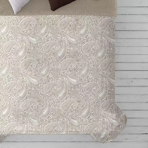 Manterol Doko Velvet Winter Comforter Set, Beige Color, King Size, 6 Pieces - MANTEROL - Image 3