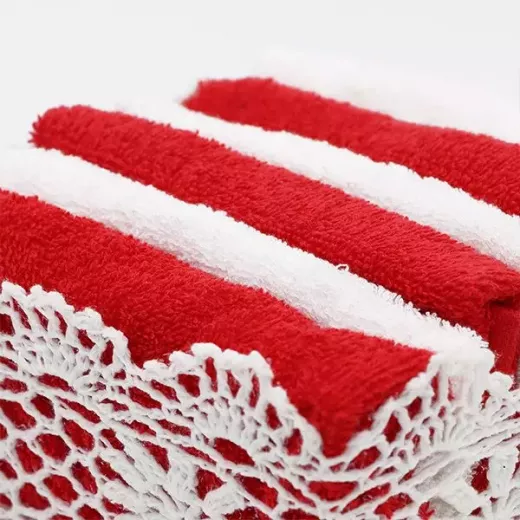 Weva Florina Guest Towels Basket, Red Color, 6 Pieces - Weva - Image 2