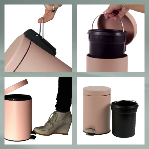 Kela Monaco Waste Pedal Bin Pink Color, 3 Liter - Kela - Image 4