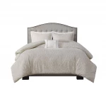 Nova Home Florence Jacquard Cotton Comforter Set, 7 Pieces, King, Super King, Beige Color - Nova Home