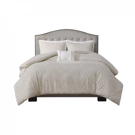 Nova Home Florence Jacquard Cotton Comforter Set, 7 Pieces, King, Super King, Beige Color Nova Home Florence Jacquard Cotton Comforter Set, 7 Pieces, King, Super King, Beige Color