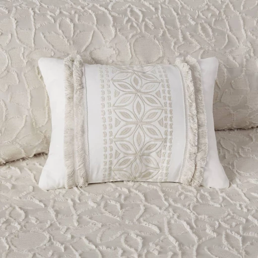Nova Home Florence Jacquard Cotton Comforter Set, 7 Pieces, King, Super King, Beige Color - Nova Home - Image 8