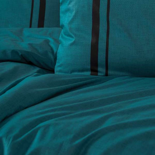 Nova Home Bitter Duvet Cover Set ,100% Cotton, Petrol & Black Color, King Size, 4 Pieces - Nova Home - Image 2
