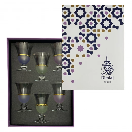 دملاج طقم كاسة زجاج كعب (عدد 6) - دملاج - Image 3