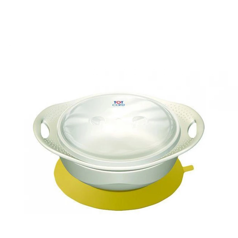 Totcare  Feeding Bowl With Rubber Base Yellow - Tot Care