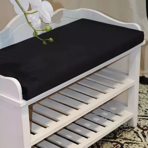 مقعد أحذية بطبقتين وكرسي أريكة للتخزين ، لون أبيض من ويفا - ويفا - Image 3