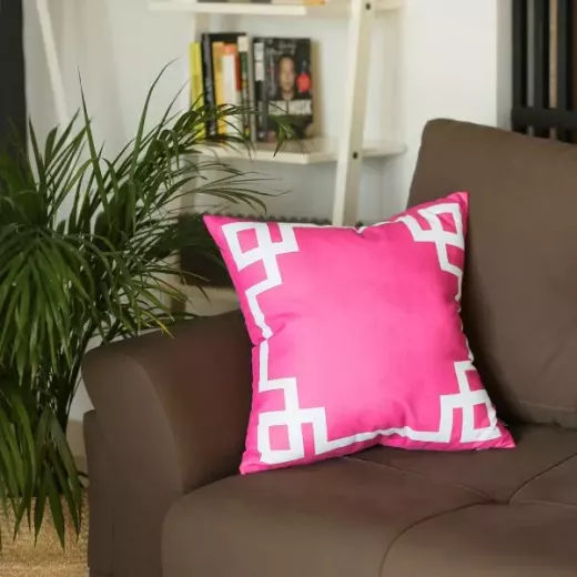 Nova Home Geometric Story Printed Cushion Cover, Pink Color, 45x45 Cm - Nova Home - Image 3