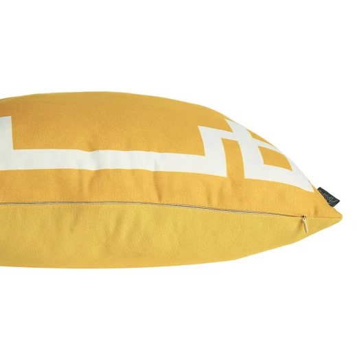 Nova Home Geometric Story Printed Cushion Cover, Yellow Color, 45x45 Cm - Nova Home - Image 2