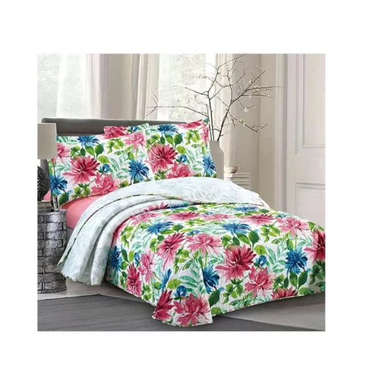 Nova Home Palm Bed Spread Set, 3 Pieces, Twin Size, White Color Nova Home Palm Bed Spread Set, 3 Pieces, Twin Size, White Color