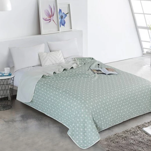 بطانية قطن بتصميم النجوم باللون الأخضر, حجم مجوز من نوفا هوم بطانية قطن بتصميم النجوم باللون الأخضر, حجم مجوز من نوفا هوم