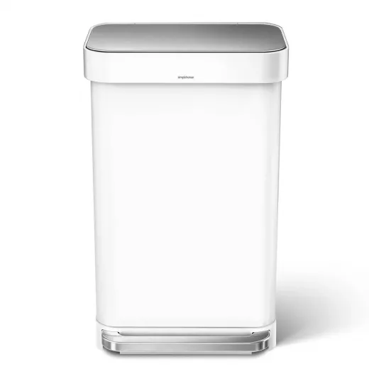 Simplehuman stainless steel trash bin, white color, 45 liter Simplehuman stainless steel trash bin, white color, 45 liter