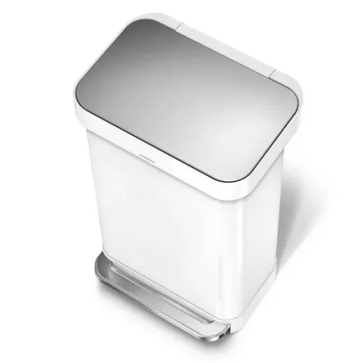 Simplehuman stainless steel trash bin, white color, 45 liter - Simplehuman - Image 3