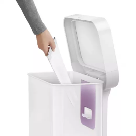 Simplehuman stainless steel trash bin, white color, 45 liter - Simplehuman - Image 5
