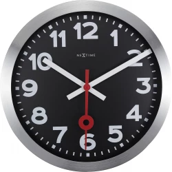 Nextime station wall clock, black color
