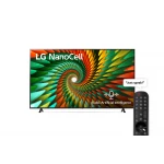 3 شهور مجانية من Apple TV+  تلفزيون ال جي NanoCell مقاس 75  بوصة من السلسلة NANO77، مع HDR (النطاق الديناميكي العالي) النشط بدقة 4k  لتصميمات شاشة السينما وتقنية ThinQ AI للتلفزيون الذكي بنظام  التشغيل  webOS - إل جي