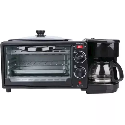 RAF 3-in-1 Breakfast Station: Compact Appliance for Quick Breakfasts. Includes Oven, Coffee Maker, and Fry Pan. Prepare Delicious Meals and Beverages Easily. Perfect for Small Kitchens and Dorms. - RAF - Image 2