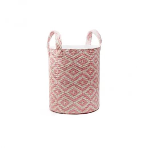 Aratextil Basket Casta, Medium Size,  Pink & White Color