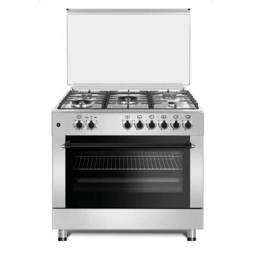Conti 90cm Gas Cooker: 5-Burner Design with Double Fan Oven for Superior Home Cooking. Featuring Model GASCOKR.0008. Enjoy Precise Control and Exceptional Baking Performance with This Stylish Gas Cooker. Conti 90cm Gas Cooker: 5-Burner Design with Double Fan Oven for Superior Home Cooking. Featuring Model GASCOKR.0008. Enjoy Precise Control and Exceptional Baking Performance with This Stylish Gas Cooker.