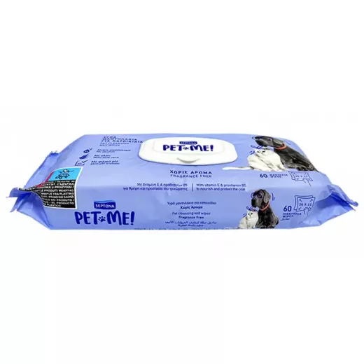 Septona Pet Me Cleansing Wet Wipes Fragrance Free - 60 Wipes - Septona - Image 2