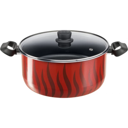 Tefal Tempo Flame Pot, Glass cover, 28 Cm Tefal Tempo Flame Pot, Glass cover, 28 Cm