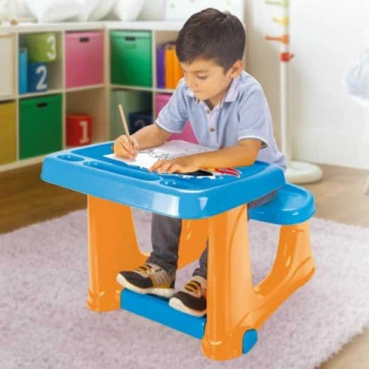 Mattel Hot Wheels School Desk for Kids Writing & Drawing Station Safe Design Ages 2+ Toddler Furniture - Mattel - Image 2