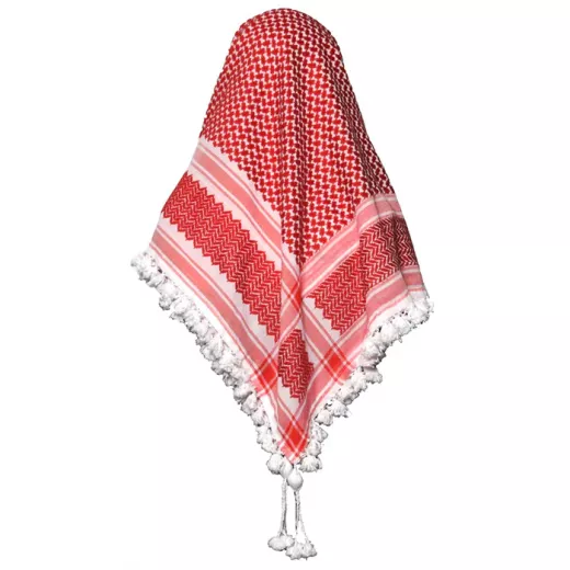 حطة أردنية مهدبة باللونين الأحمر والأبيض حطة أردنية مهدبة باللونين الأحمر والأبيض