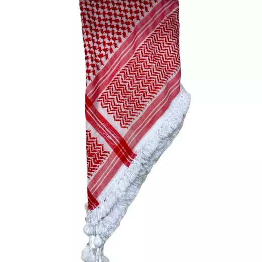حطة أردنية مهدبة باللونين الأحمر والأبيض - Image 3