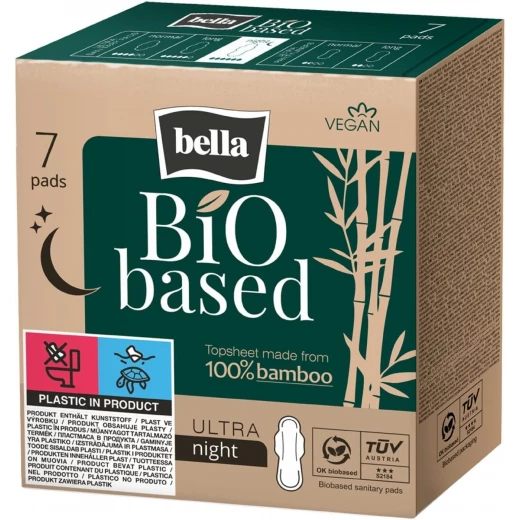 Bella Bio Based Ultra Night Sanitary Pads 7-Pieces Bella Bio Based Ultra Night Sanitary Pads 7-Pieces