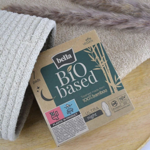 Bella Bio Based Ultra Night Sanitary Pads 7-Pieces - Bella - Image 3