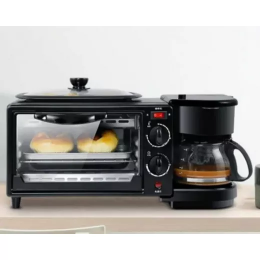 RAF 3-in-1 Breakfast Station: Compact Appliance for Quick Breakfasts. Includes Oven, Coffee Maker, and Fry Pan. Prepare Delicious Meals and Beverages Easily. Perfect for Small Kitchens and Dorms. - RAF - Image 4