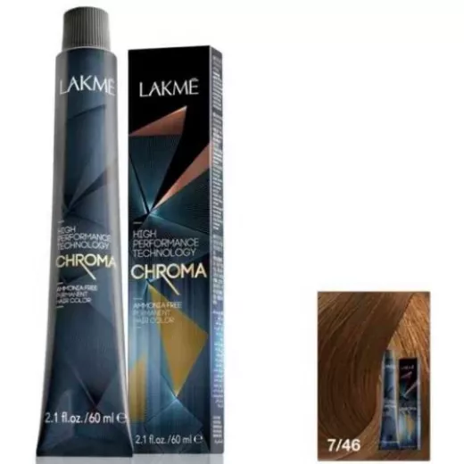 Lakme Chroma Chestnut Copper Medium Blonde Cream Hair Color 7/46 - lakme - Image 2