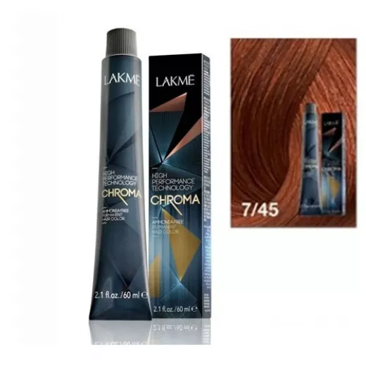 Lakme Chroma Mahogany Copper Medium Blonde Cream Hair Color 7/45 Lakme Chroma Mahogany Copper Medium Blonde Cream Hair Color 7/45